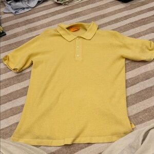 Guest in residence yellow cashmere polo top